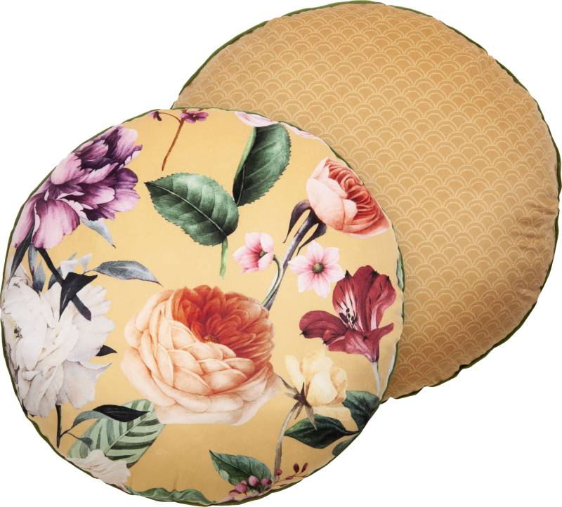 Descanso Dekokissen »Fiori«, Mit Füllung, 1 Stück, Mit Biese, 30x60, Wendeoptik, Weich, Blumen Sand von Descanso
