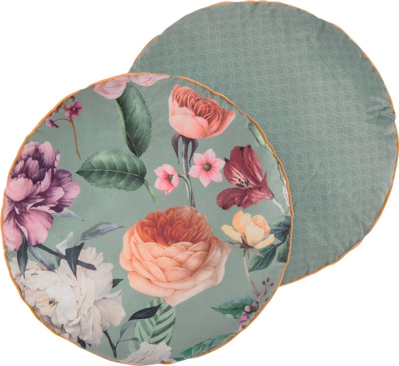 Descanso Dekokissen »Fiori«, Mit Füllung, 1 Stück, Mit Biese, 30x60, Wendeoptik, Weich, Blumen Sand von Descanso