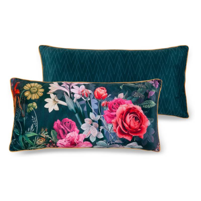 Descanso Dekokissen »Simone«, Mit Füllung, 1 Stück, Biese, 30x60, Wendeoptik, Weich, Blumen Bordeaux von Descanso