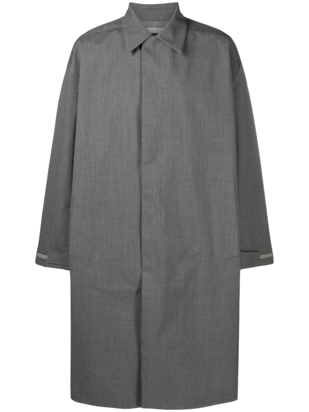 Descente ALLTERRAIN pointed-collar coated maxi coat - Grey von Descente ALLTERRAIN