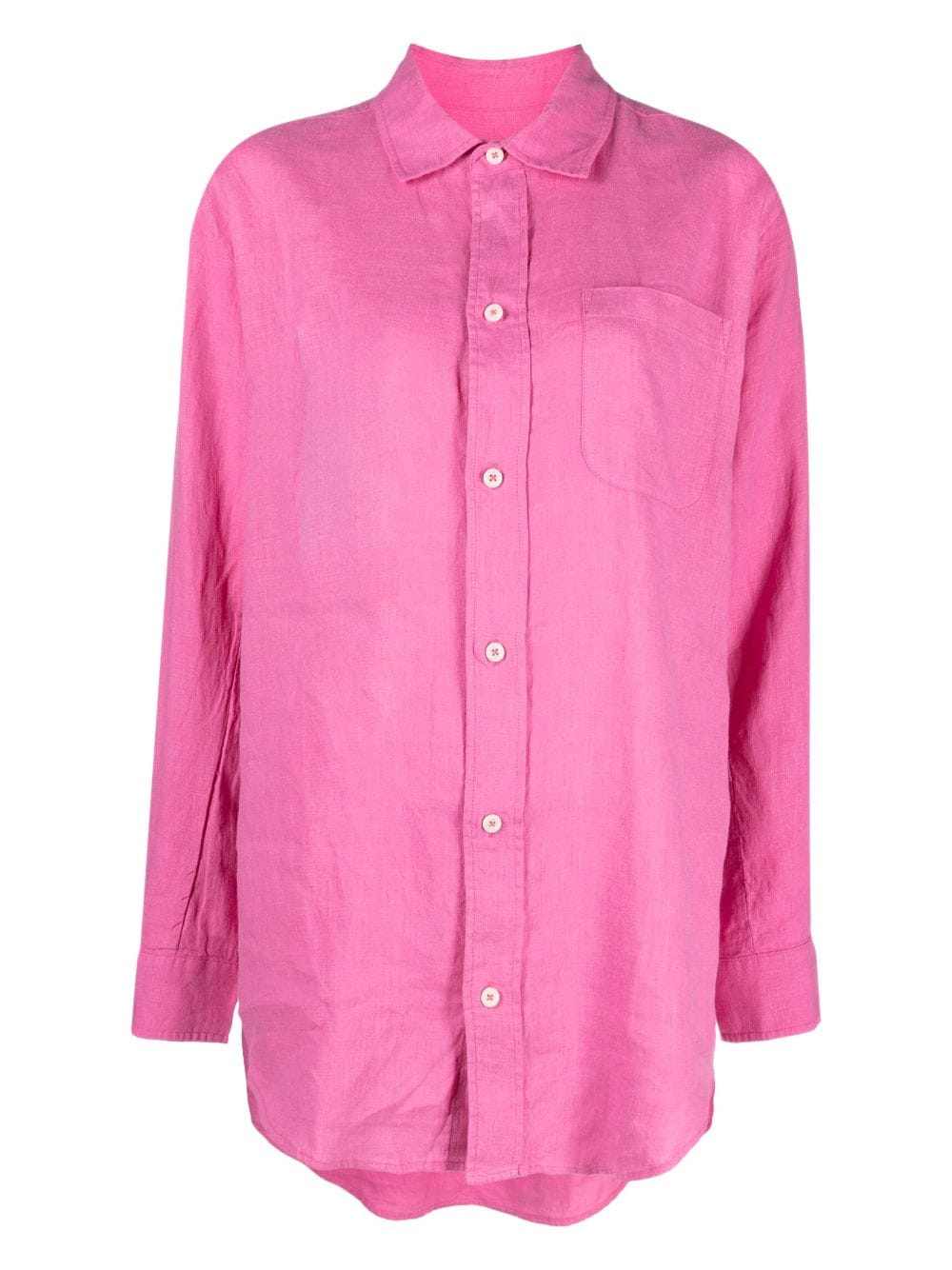 Desmond & Dempsey linen long-sleeve nightshirt - Pink von Desmond & Dempsey