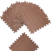 Bodenschutz-/Puzzlematte 8-tlg. Braun Holzoptik von monzana®