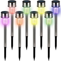 LED Solarleuchte 8er-Set Edelstahl Multicolor von monzana®