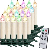 LED Weihnachtsbaumkerzen 20er-Set Bunt Fernbedienung von monzana®