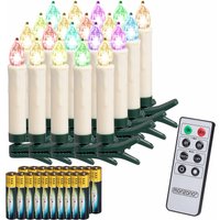 LED Weihnachtsbaumkerzen 20er-Set Mehrfarbig mit Batterien von monzana®