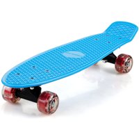 Retro Skateboard Blau/Rot mit LED von monzana®