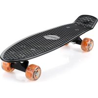 Retro Skateboard Schwarz/Orange mit LED von monzana®
