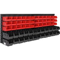 Werkzeugwand 2er-Set Schwarz/Rot mit je 30 Stapelboxen von Deuba®