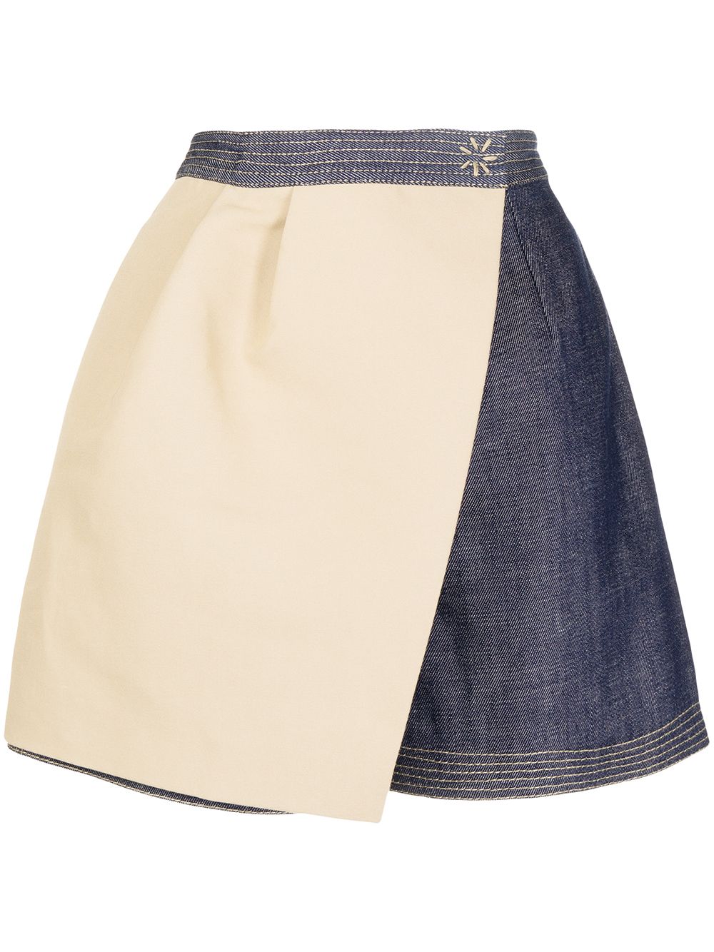Dice Kayek colour-block denim skirt - Brown von Dice Kayek