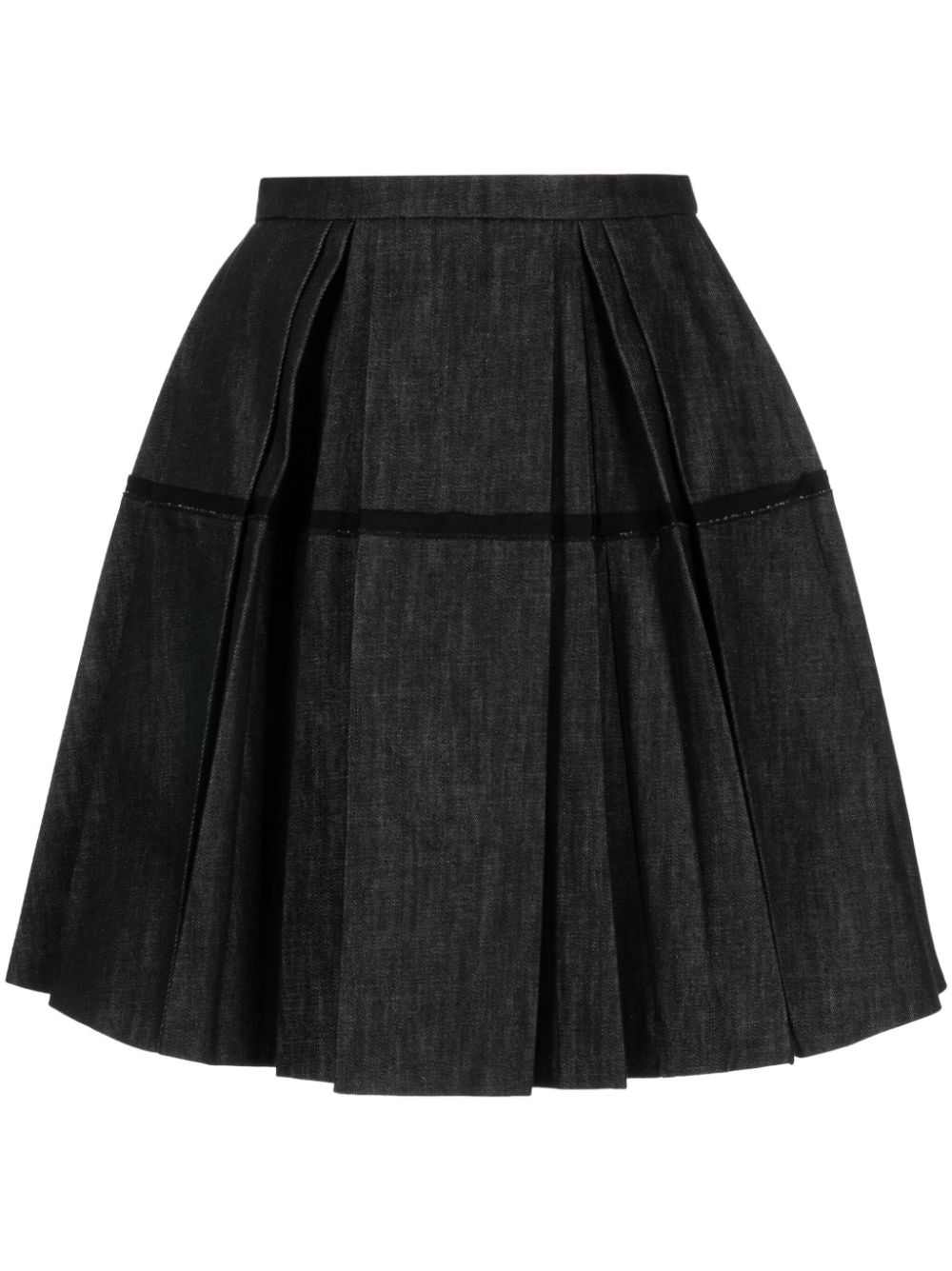 Dice Kayek high-waisted pleated denim skirt - Black von Dice Kayek