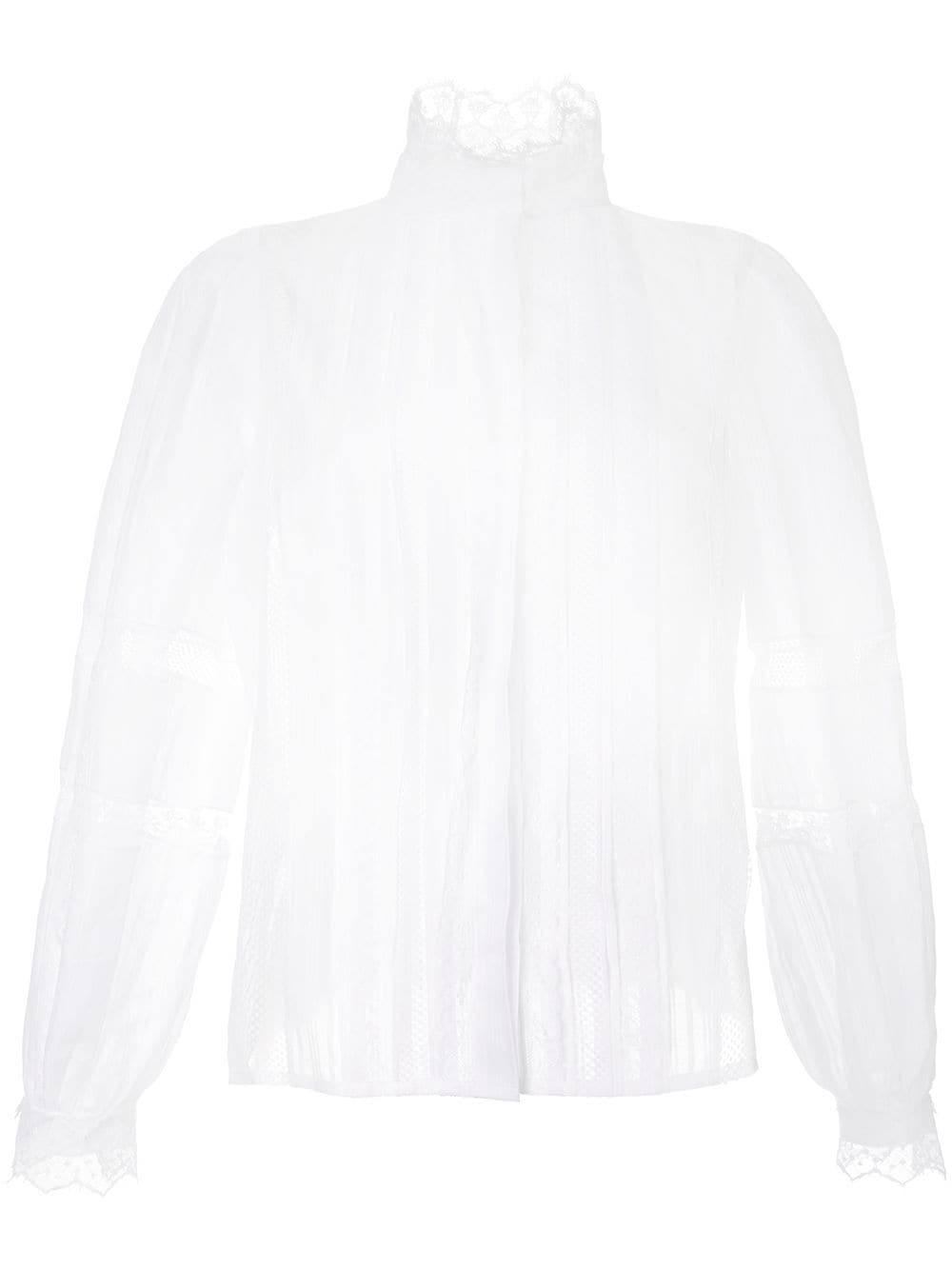 Dice Kayek lace pleated shirt - White von Dice Kayek