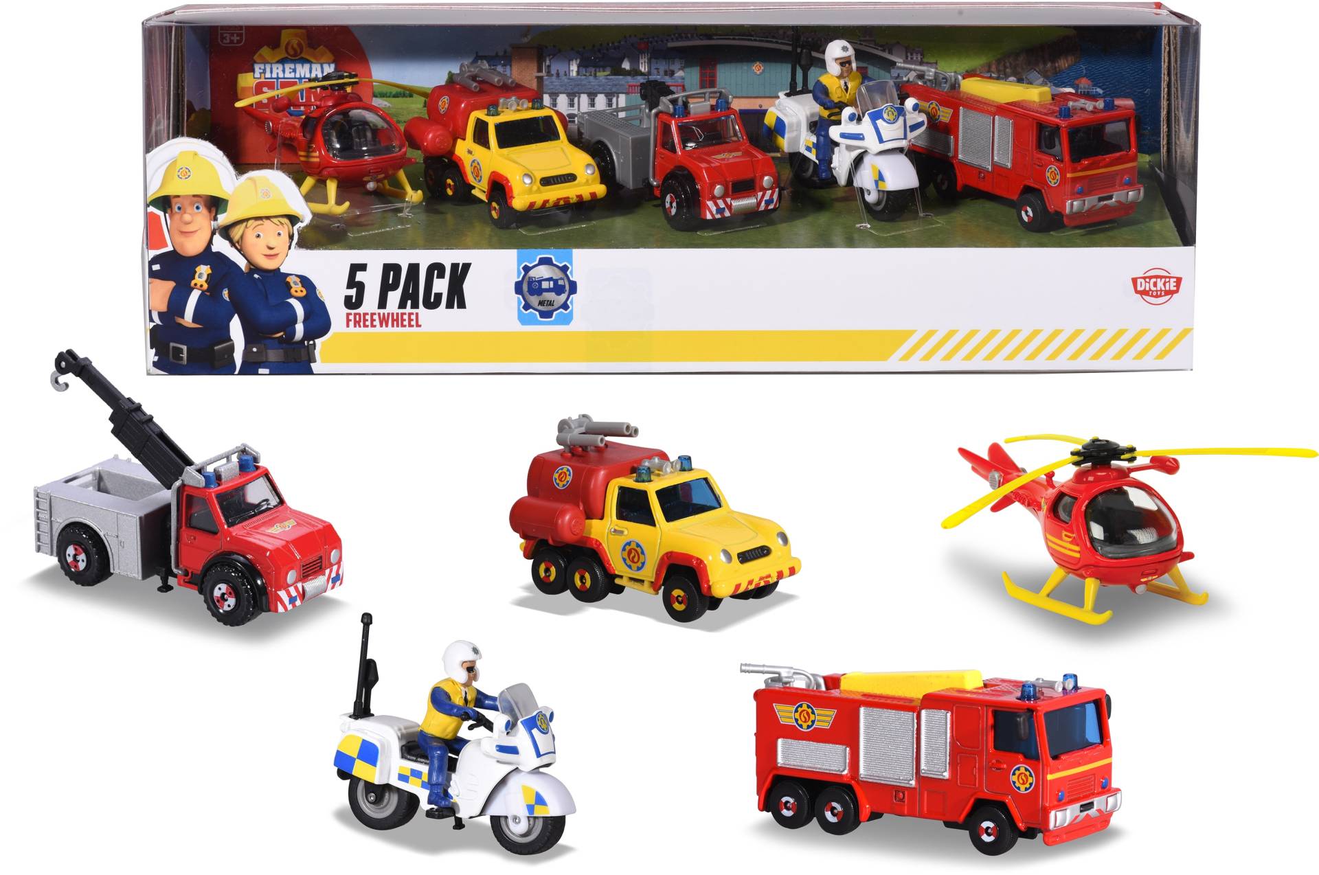 Dickie Toys Spielzeug-Auto »Feuerwehrmann Sam, die-cast Fahrzeuge-Set« von Dickie Toys