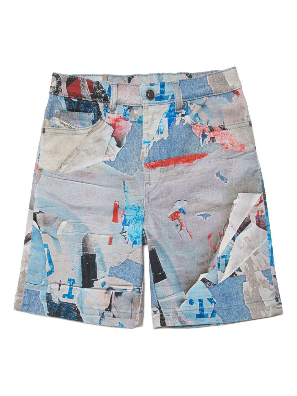 Diesel Kids D-Macs patchwork denim shorts - Grey von Diesel Kids