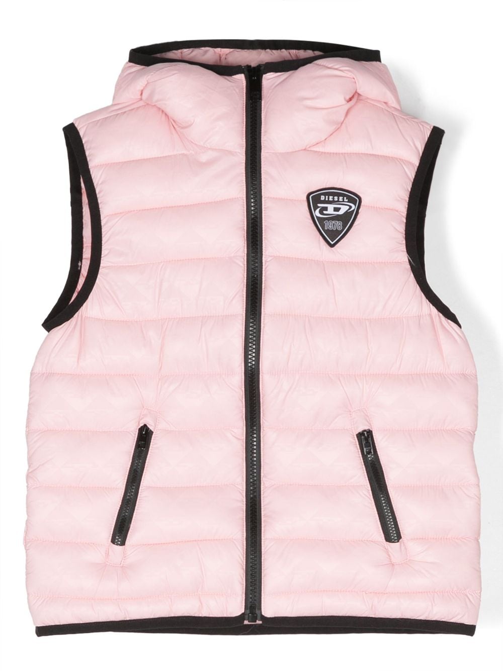 Diesel Kids Jkop logo-patch quilted gilet - Pink von Diesel Kids