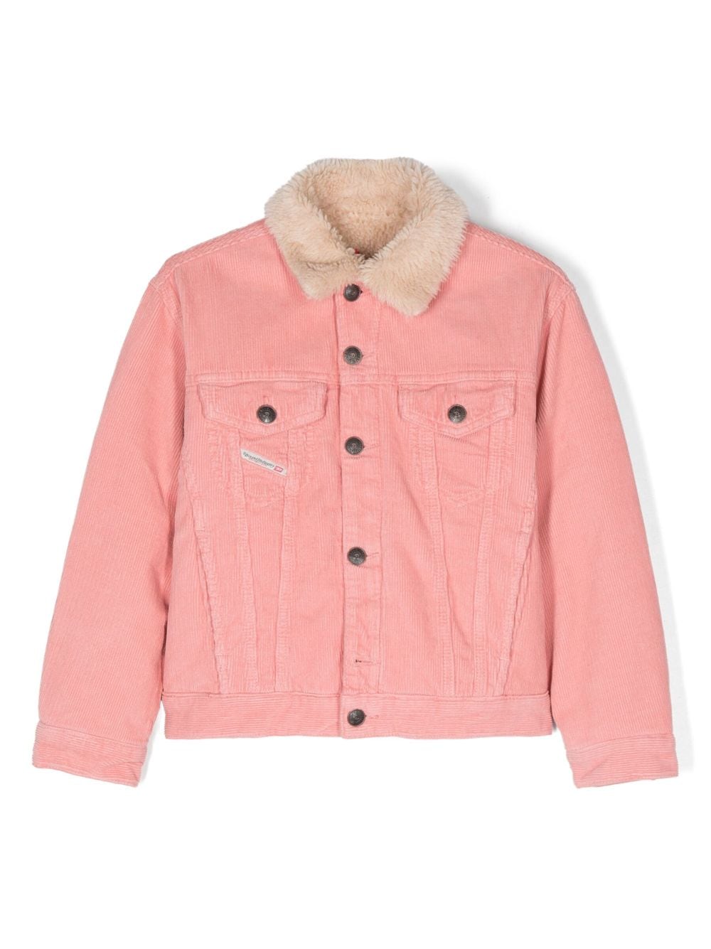 Diesel Kids Jresky shearling-collar corduroy jacket - Pink von Diesel Kids