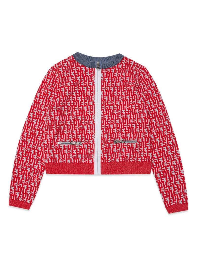 Diesel Kids Kallorca logo-intarsia cardigan - Red von Diesel Kids