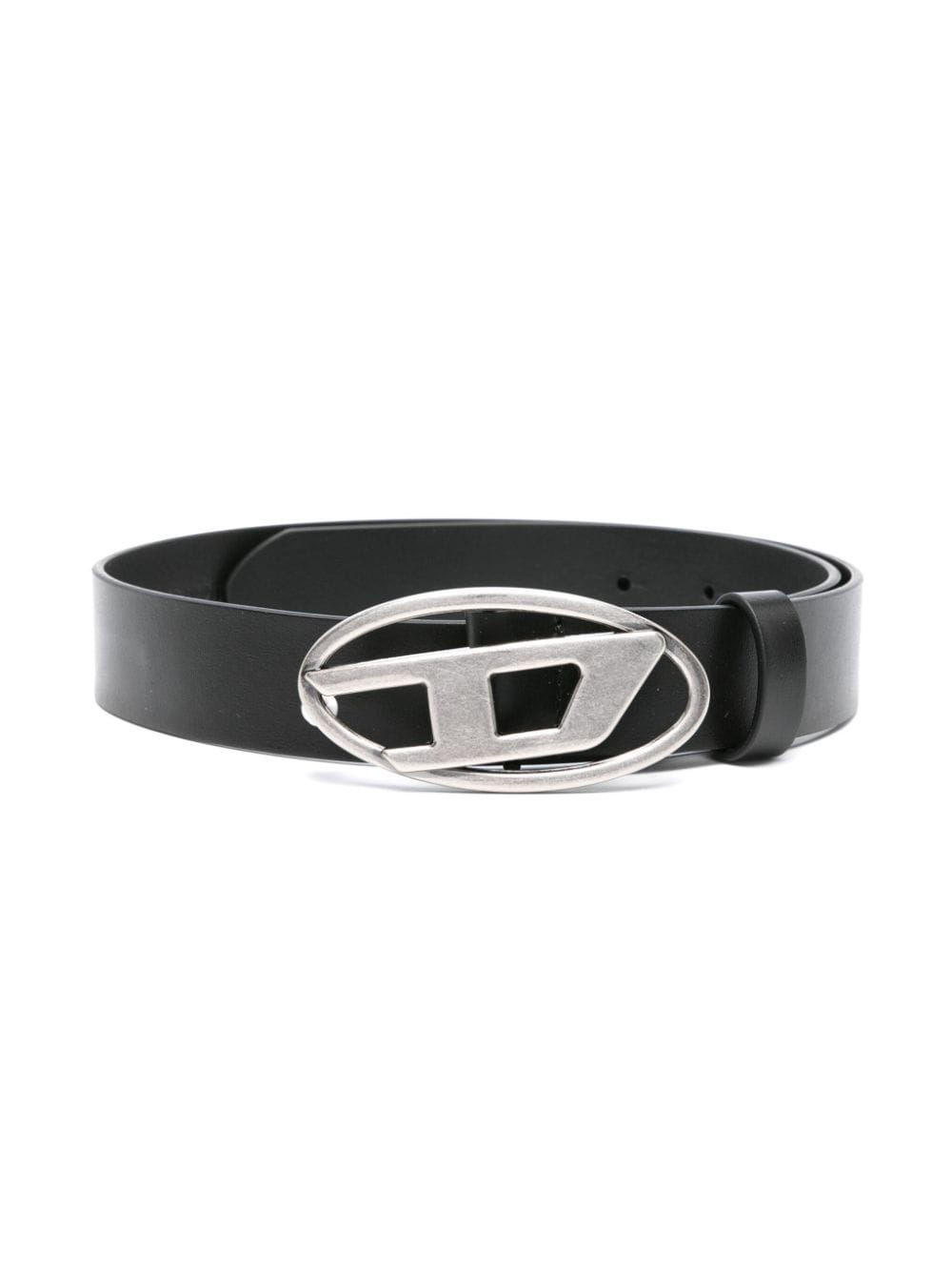 Diesel Kids Oval D buckle leather belts - Black von Diesel Kids