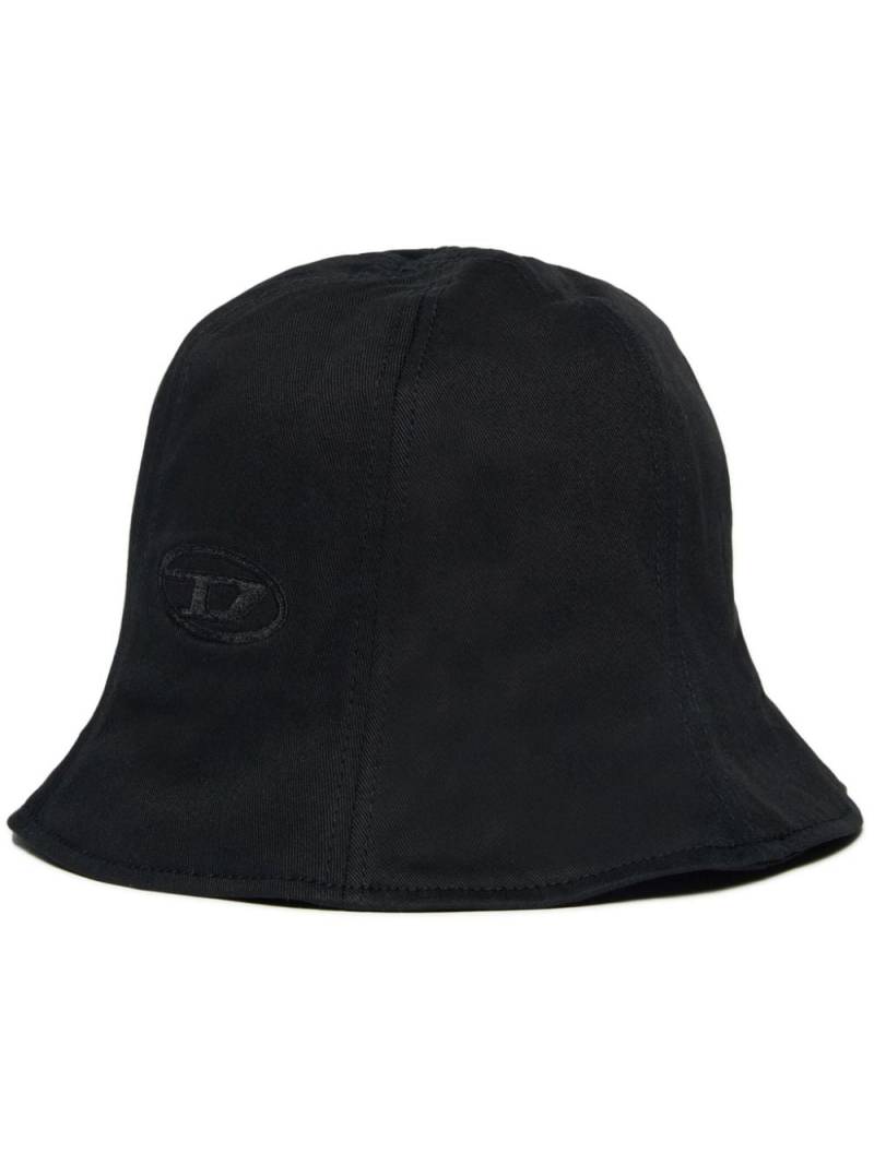 Diesel Kids Oval D-embroidered cotton bucket hat - Black von Diesel Kids