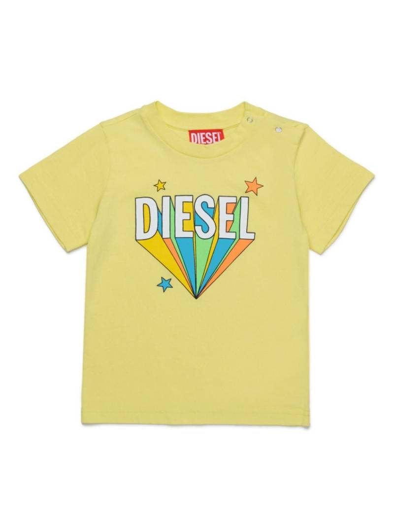 Diesel Kids Prisma-print cotton T-shirt - Yellow von Diesel Kids