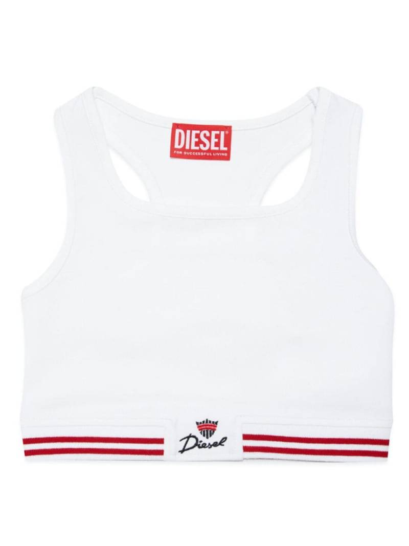 Diesel Kids Trit halterneck cropped top - White von Diesel Kids