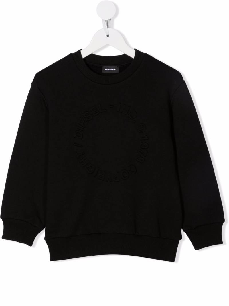 Diesel Kids debossed tonal logo sweatshirt - Black von Diesel Kids