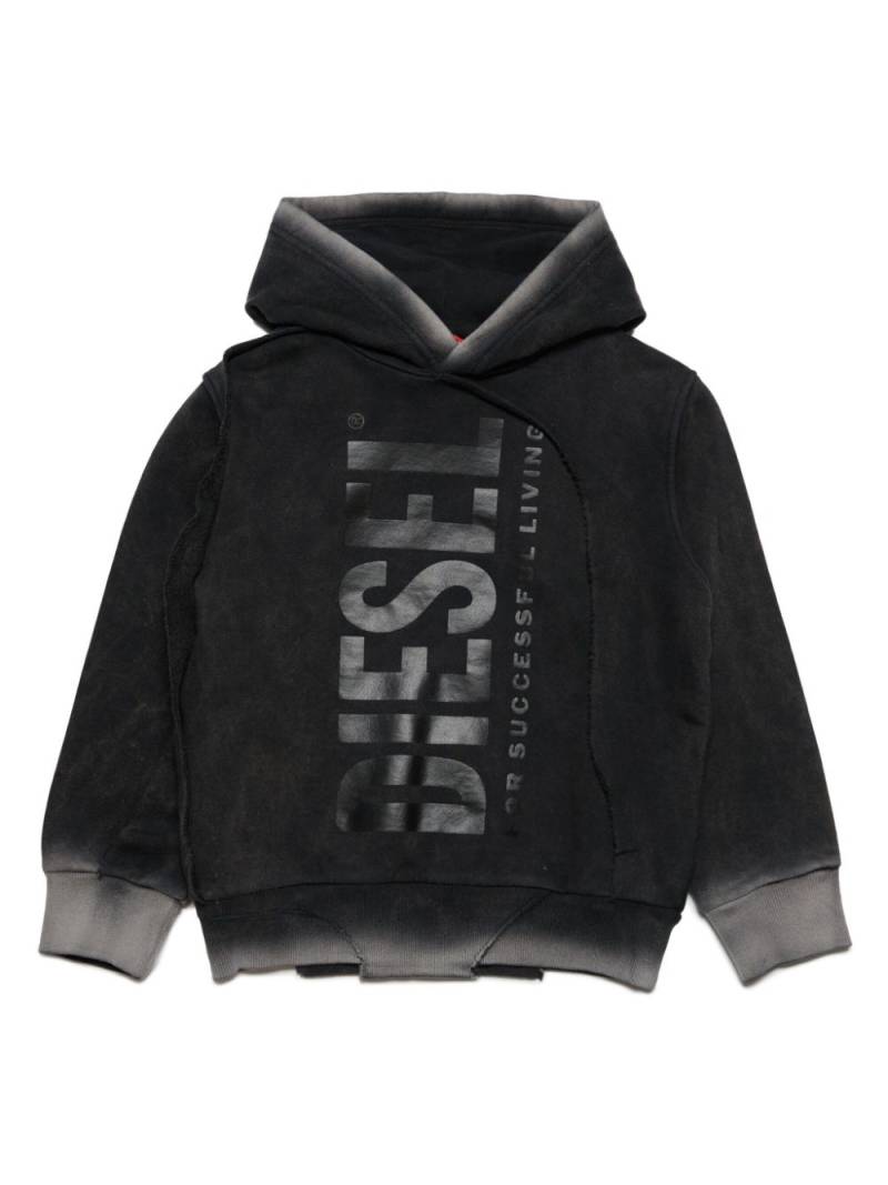 Diesel Kids distressed-effect cotton hoodie - Black von Diesel Kids
