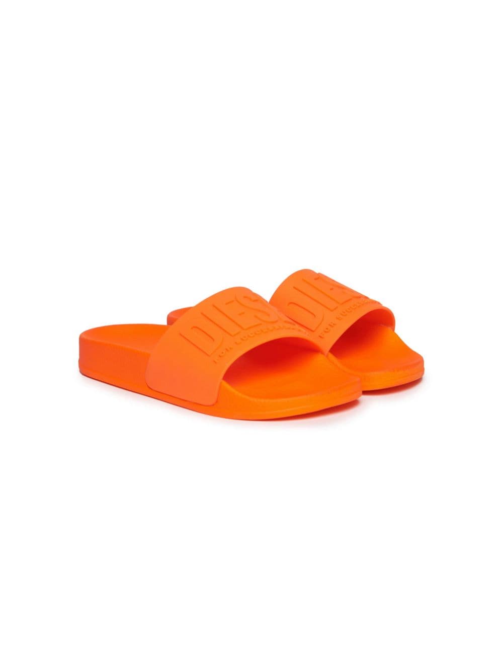 Diesel Kids embossed-logo slides - Orange von Diesel Kids