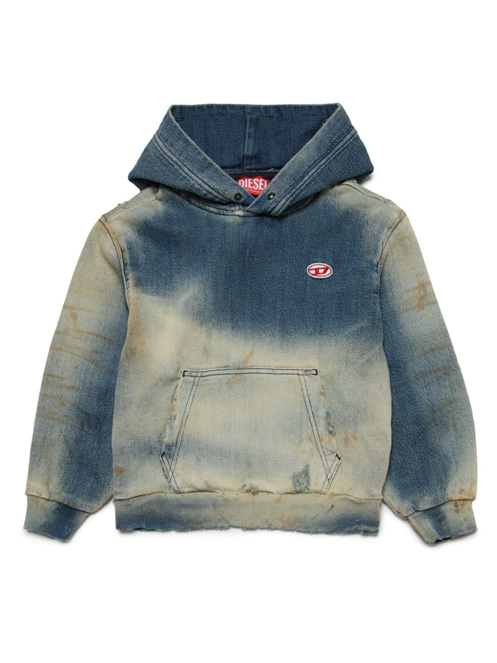 Diesel Kids logo-appliqué denim hoodie - Blue von Diesel Kids