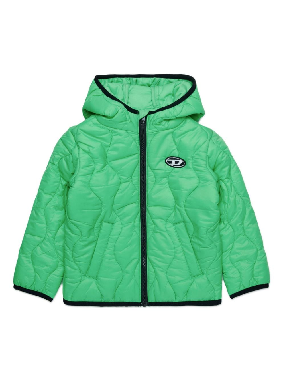 Diesel Kids logo-appliqué quilted jacket - Green von Diesel Kids