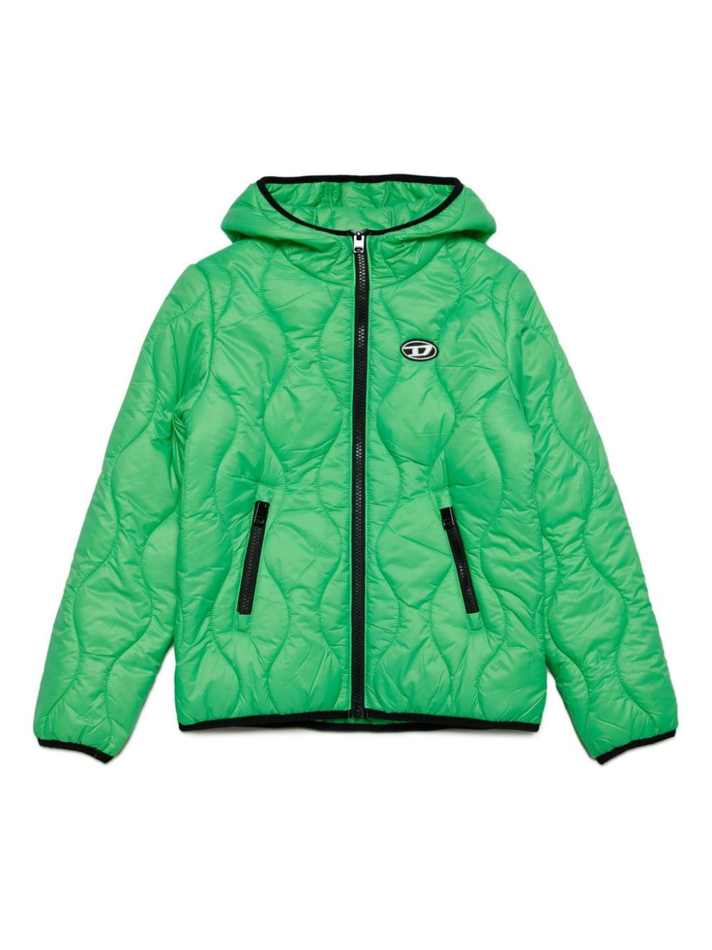 Diesel Kids logo-appliqué quilted jacket - Green von Diesel Kids