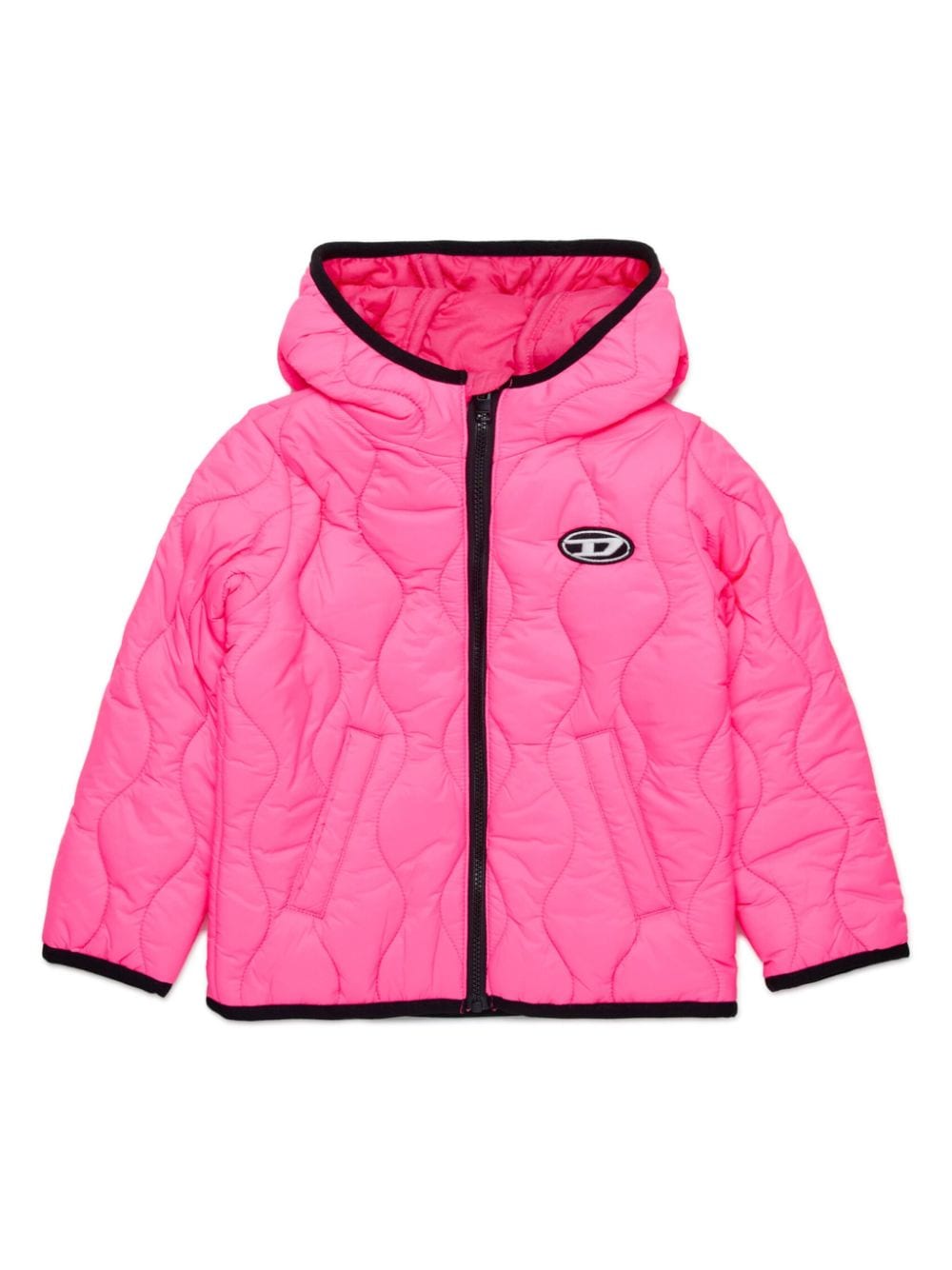 Diesel Kids logo-appliqué quilted jacket - Pink von Diesel Kids
