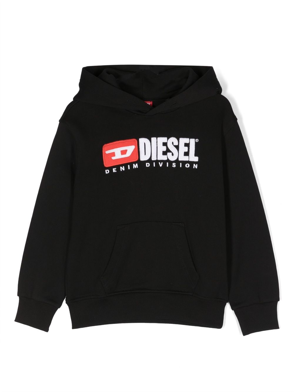 Diesel Kids logo-embroidered cotton hoodie - Black von Diesel Kids