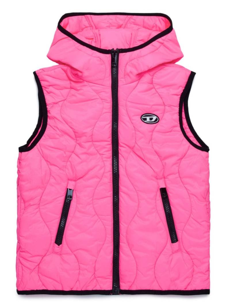 Diesel Kids logo-embroidered padded gilet - Pink von Diesel Kids