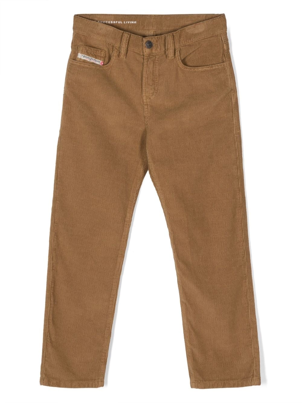 Diesel Kids logo-patch corduroy trousers - Brown von Diesel Kids