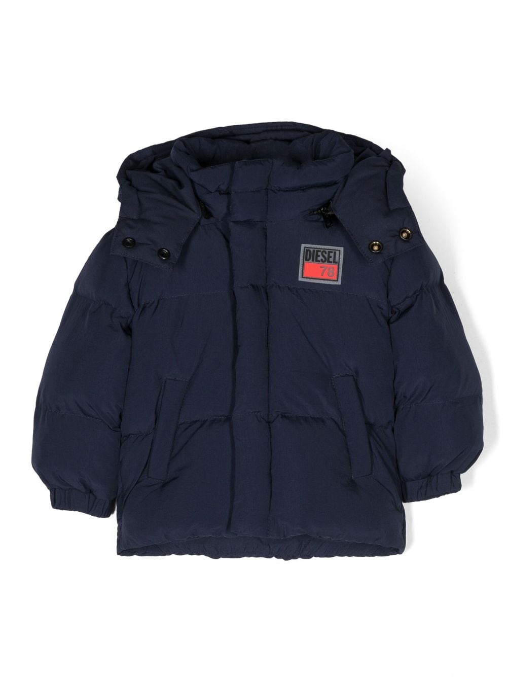 Diesel Kids logo-patch padded jacket - Blue von Diesel Kids