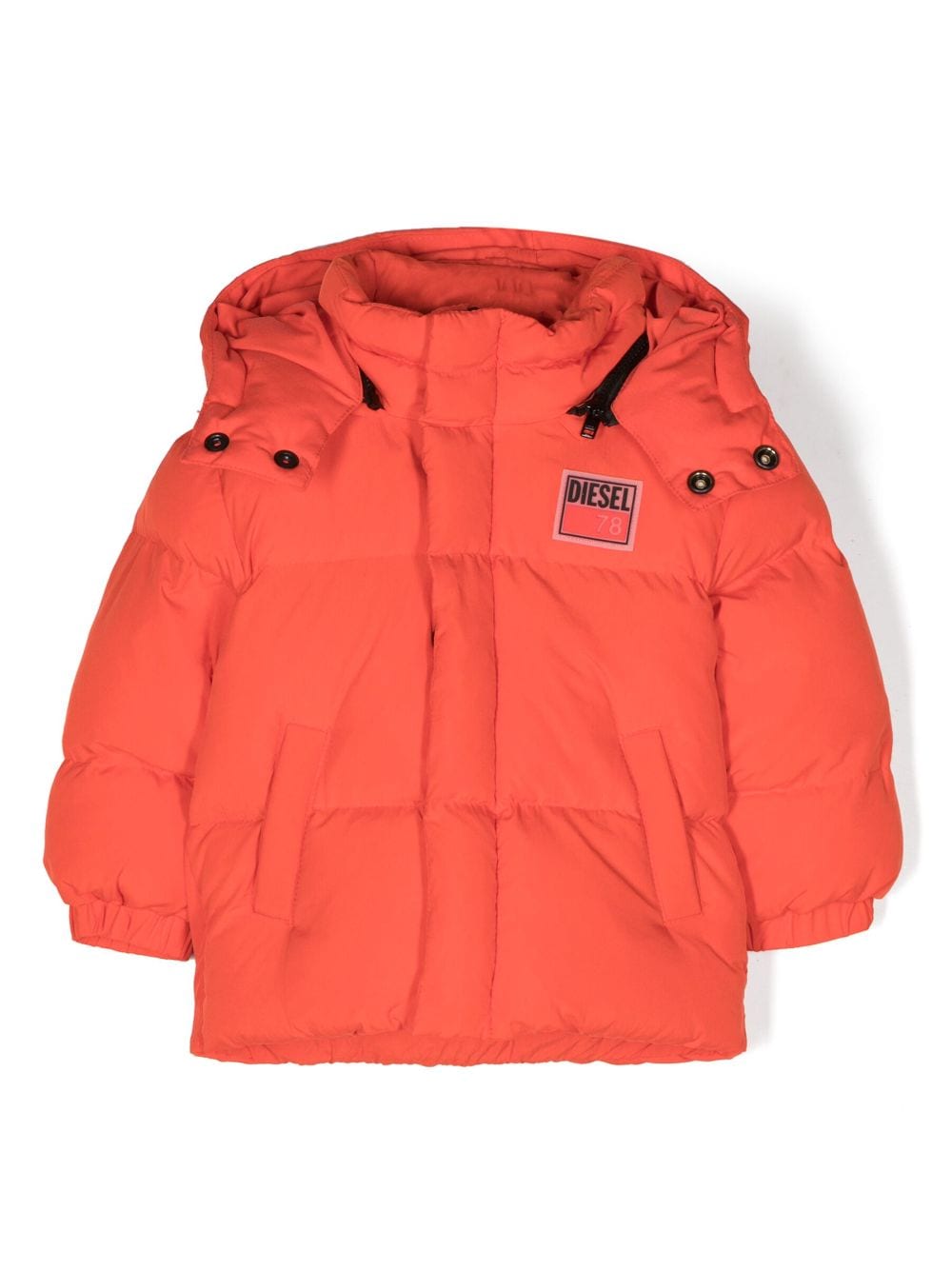 Diesel Kids logo-patch padded jacket - Orange von Diesel Kids