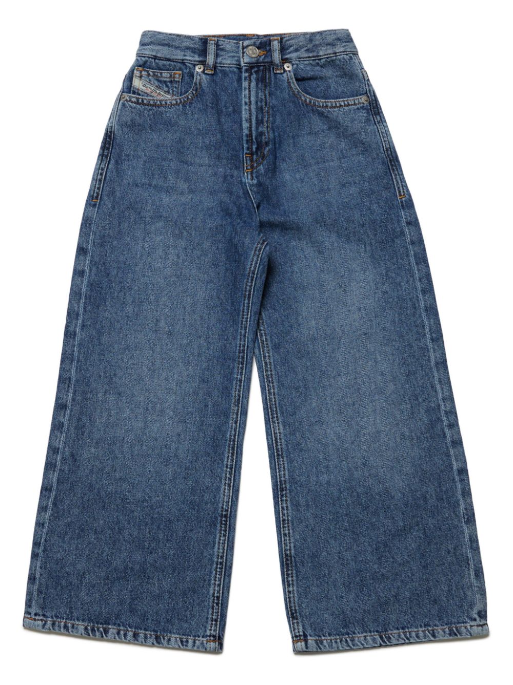 Diesel Kids logo-patch wide-leg jeans - Blue von Diesel Kids