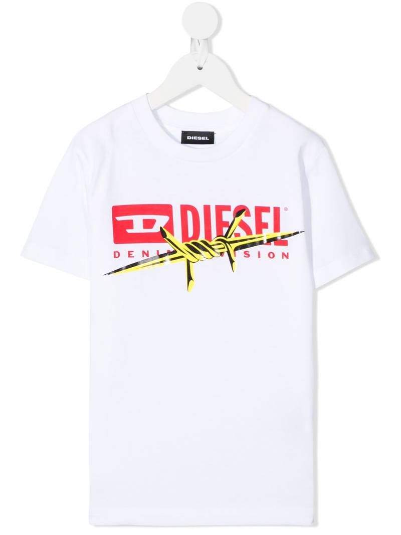 Diesel Kids logo print T-shirt - White von Diesel Kids