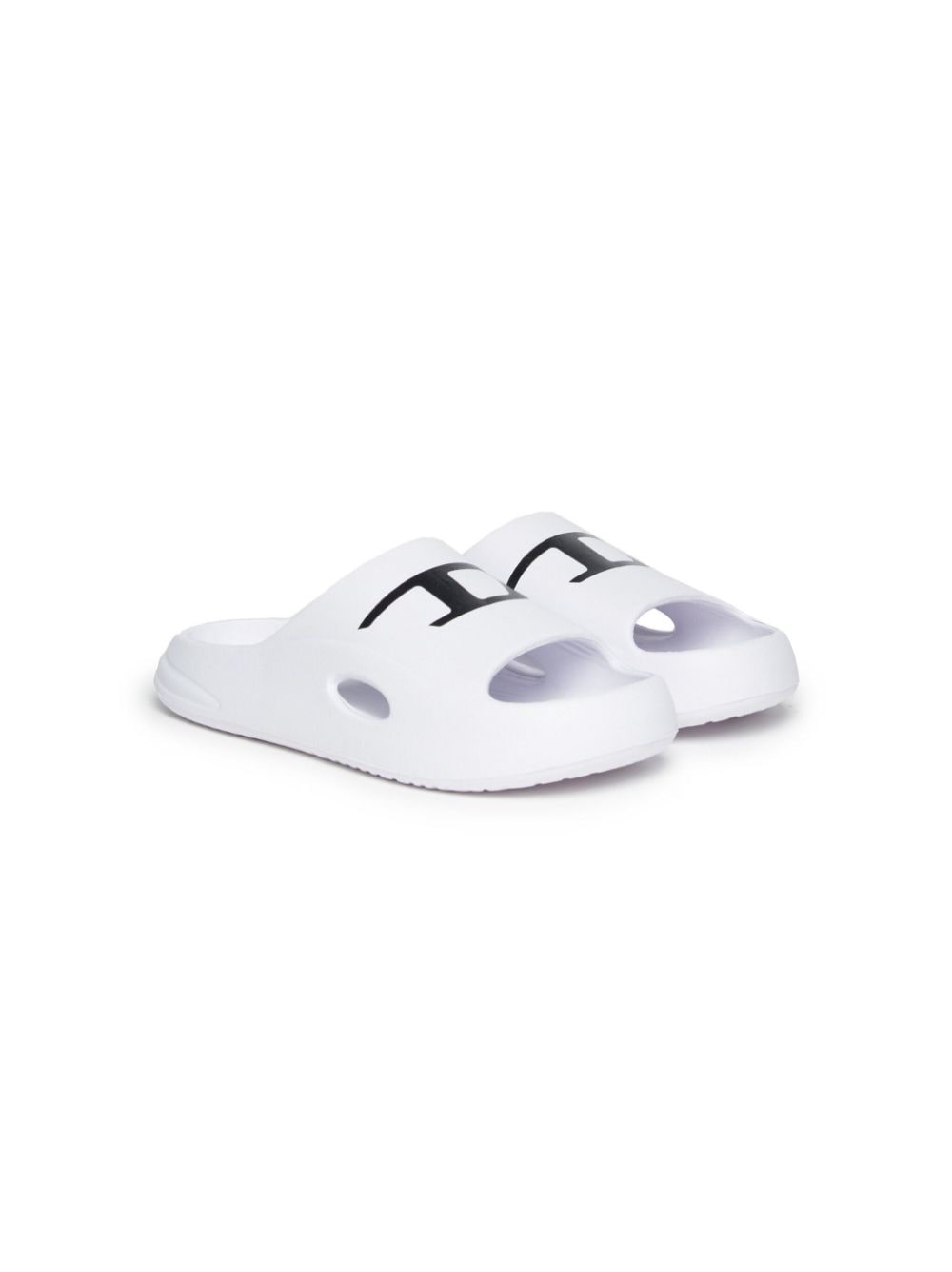 Diesel Kids logo-print chunky slides - White von Diesel Kids