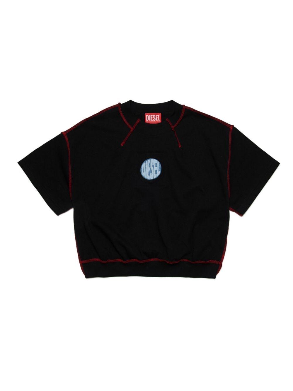 Diesel Kids logo-print contrast-stitching T-shirt - Black von Diesel Kids