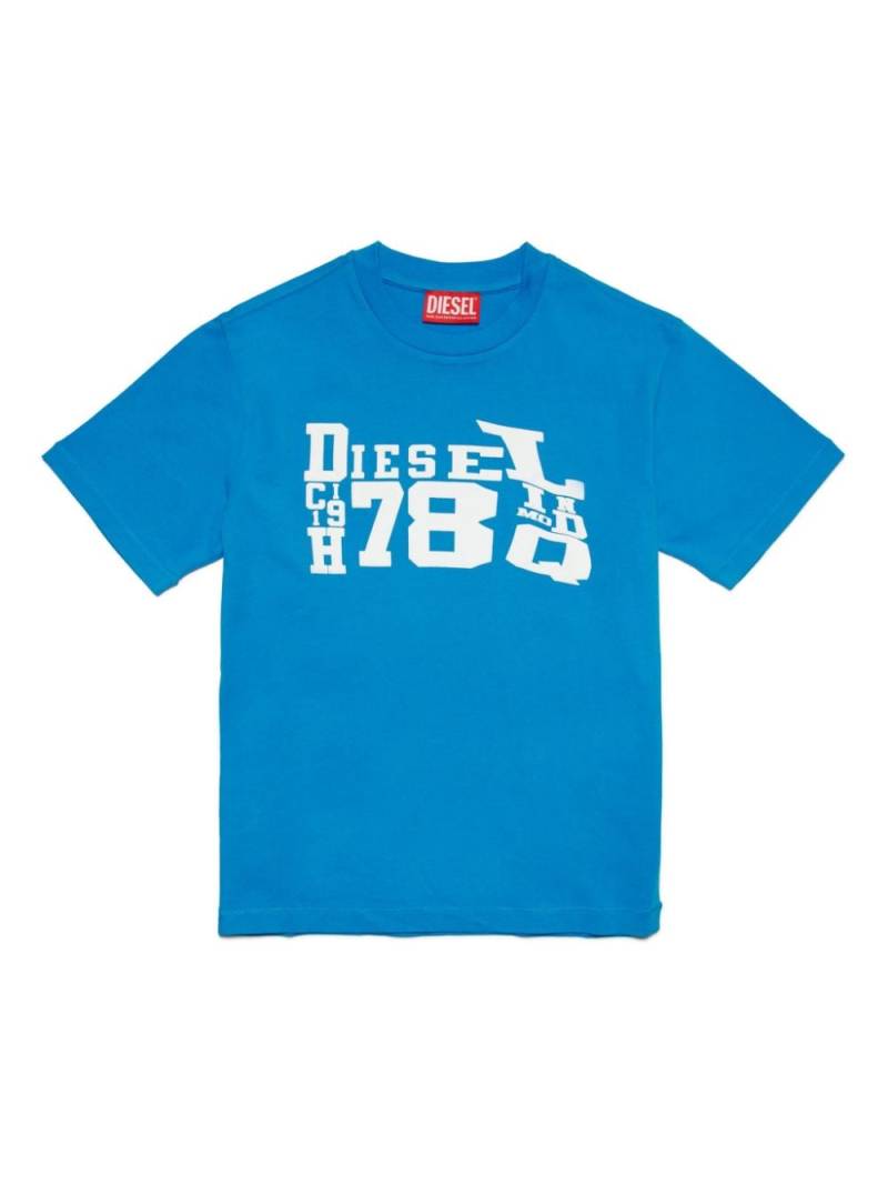 Diesel Kids logo-print cotton T-shirt - Blue von Diesel Kids