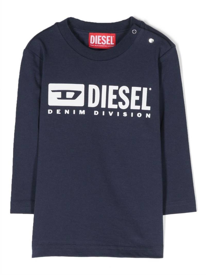 Diesel Kids logo-print cotton T-shirt - Blue von Diesel Kids