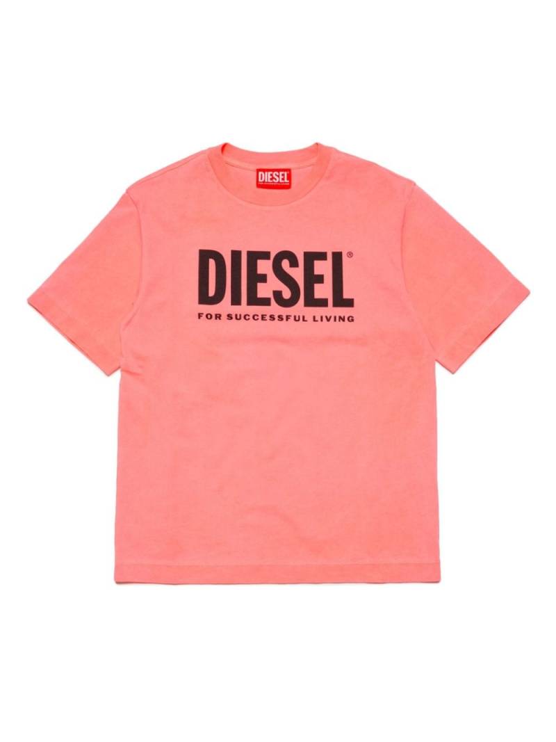 Diesel Kids logo-print cotton T-shirt - Orange von Diesel Kids