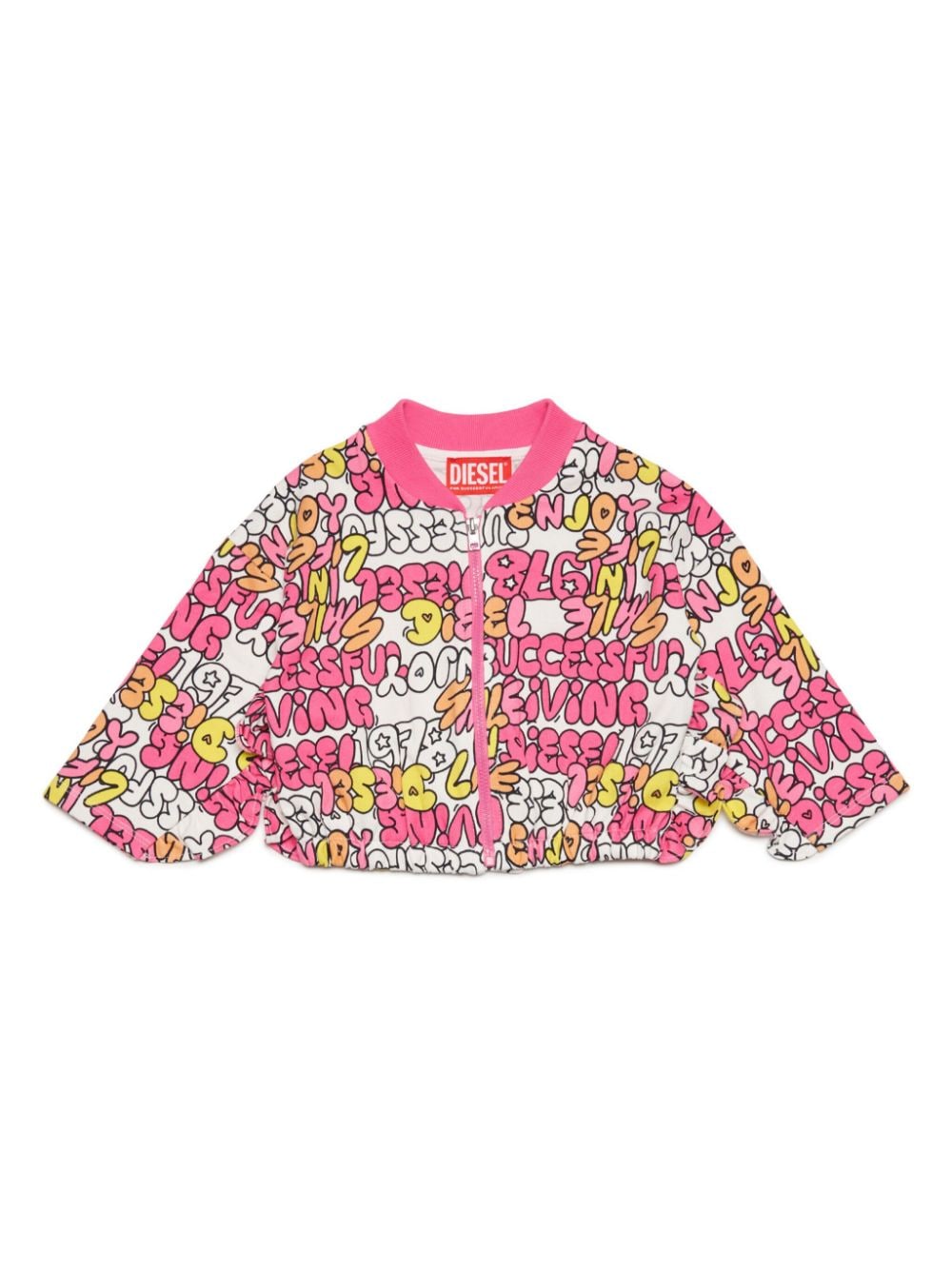 Diesel Kids logo-print cotton bomber jacket - Pink von Diesel Kids