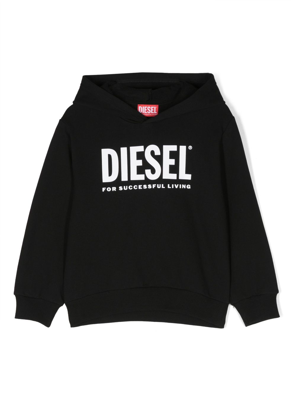 Diesel Kids logo-print cotton hoodie - Black von Diesel Kids