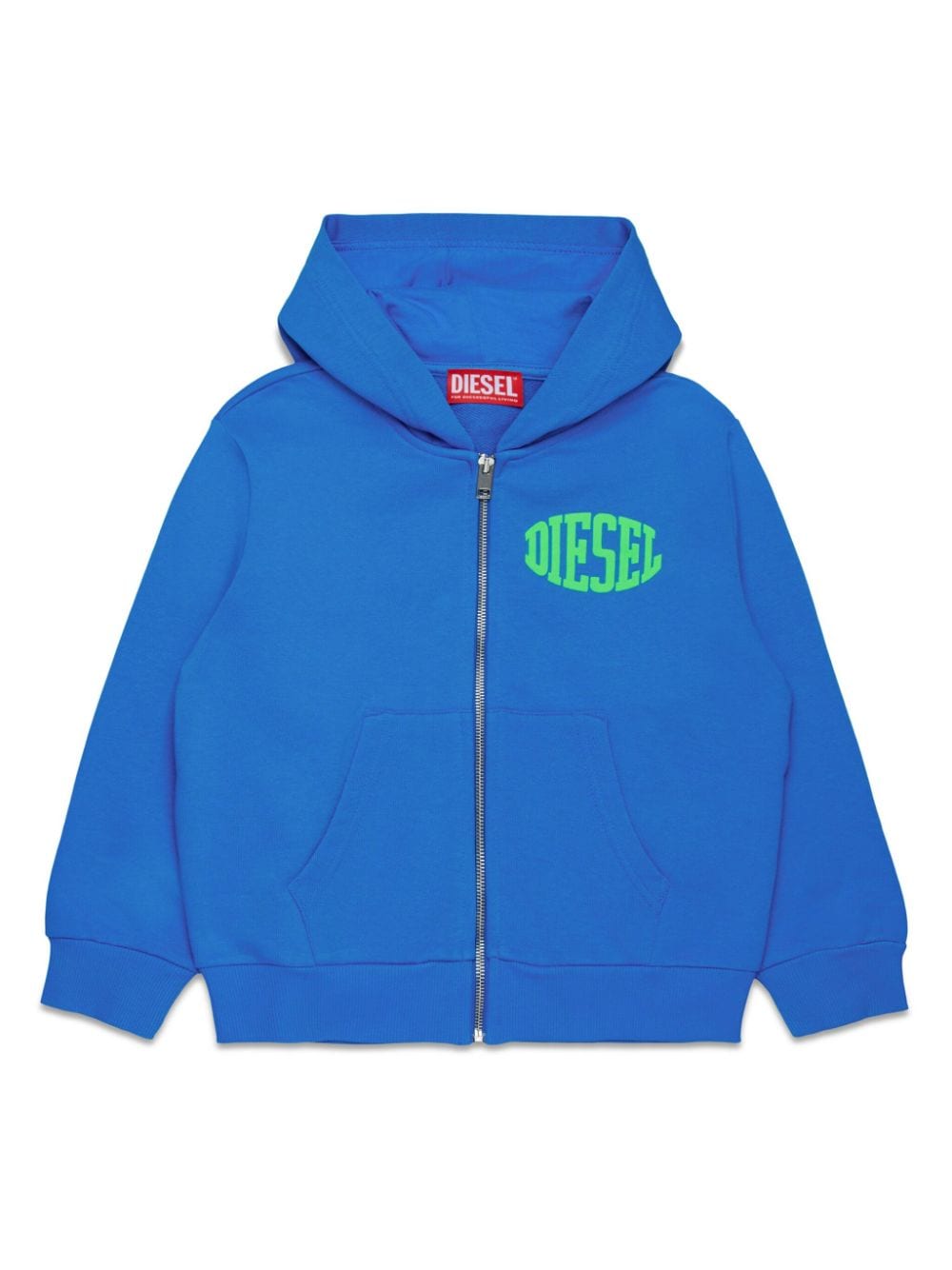 Diesel Kids logo-print cotton hoodie - Blue von Diesel Kids