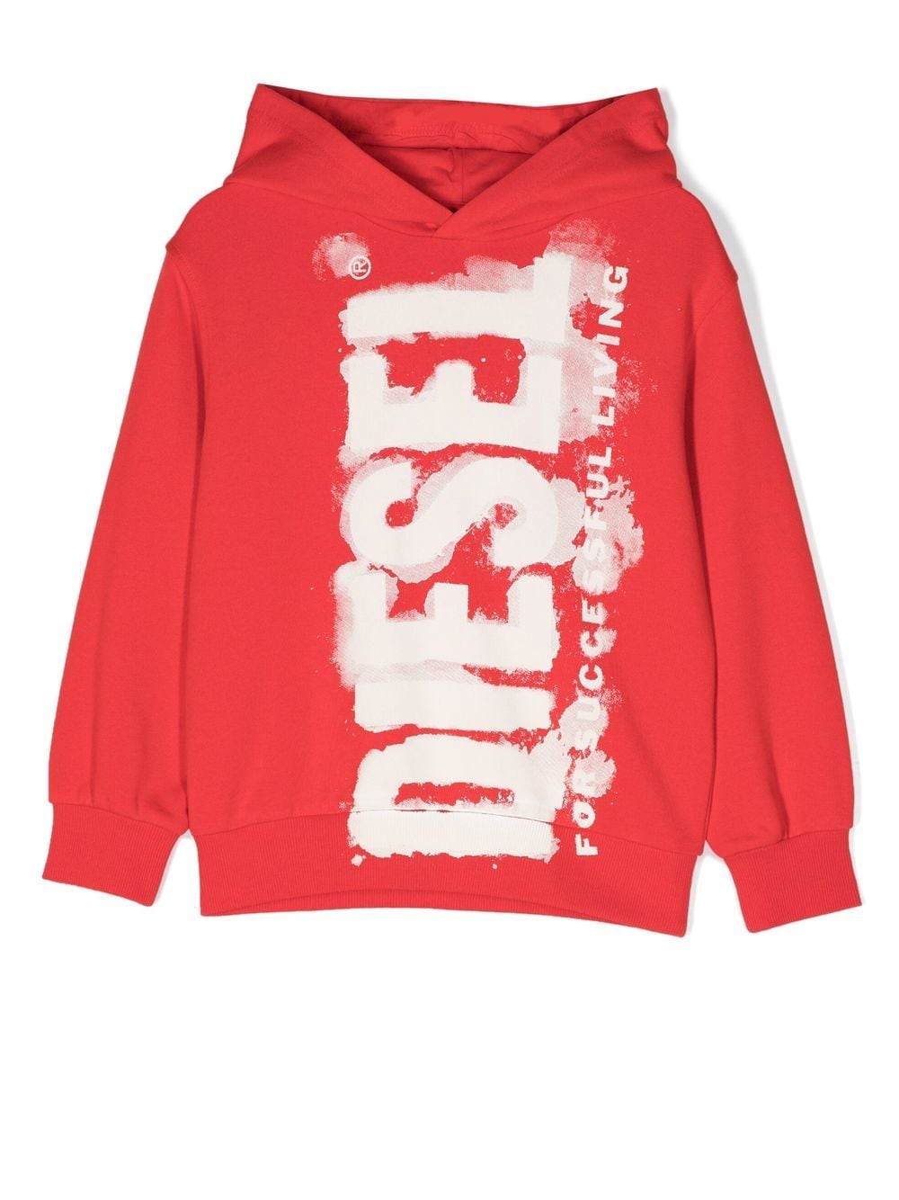 Diesel Kids logo-print cotton hoodie - Red von Diesel Kids