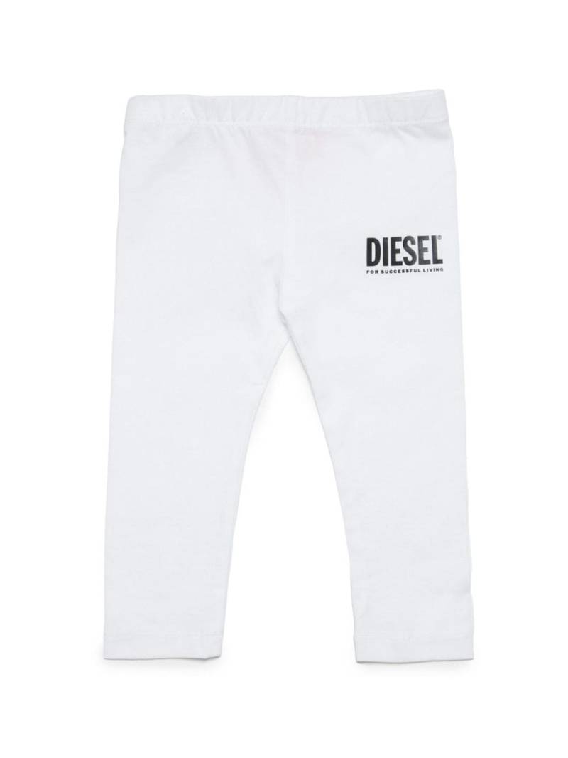 Diesel Kids logo-print cotton leggings - White von Diesel Kids