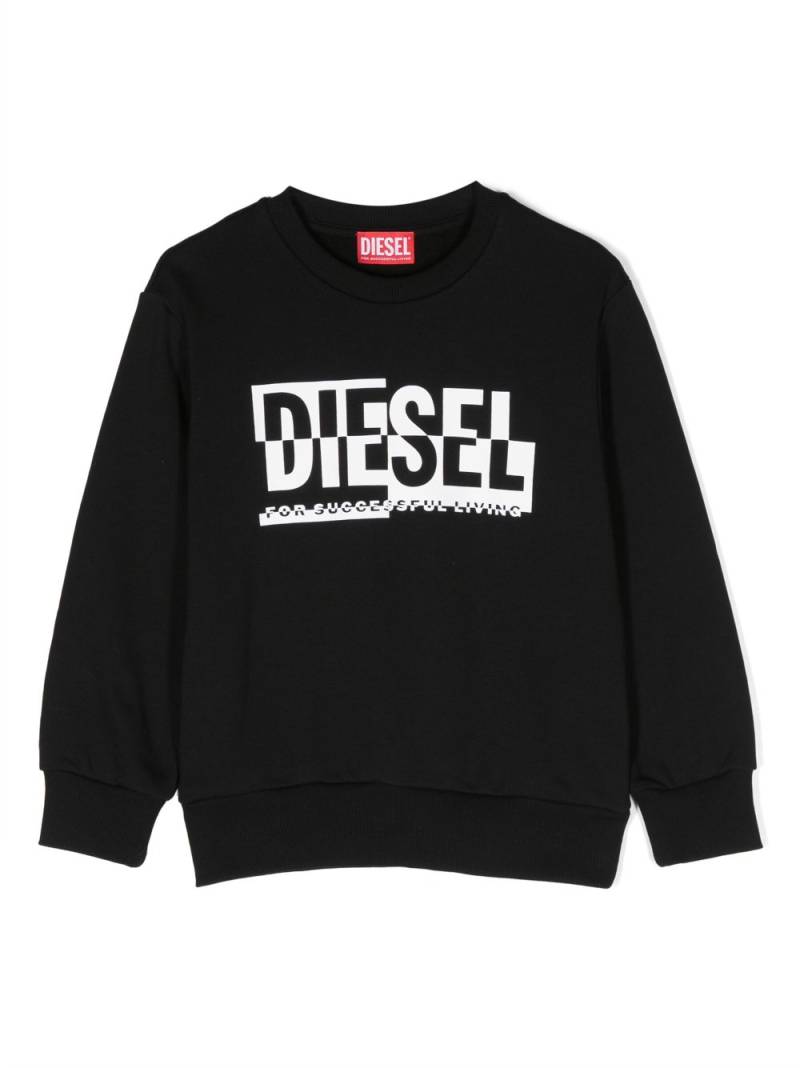 Diesel Kids logo-print cotton sweatshirt - Black von Diesel Kids