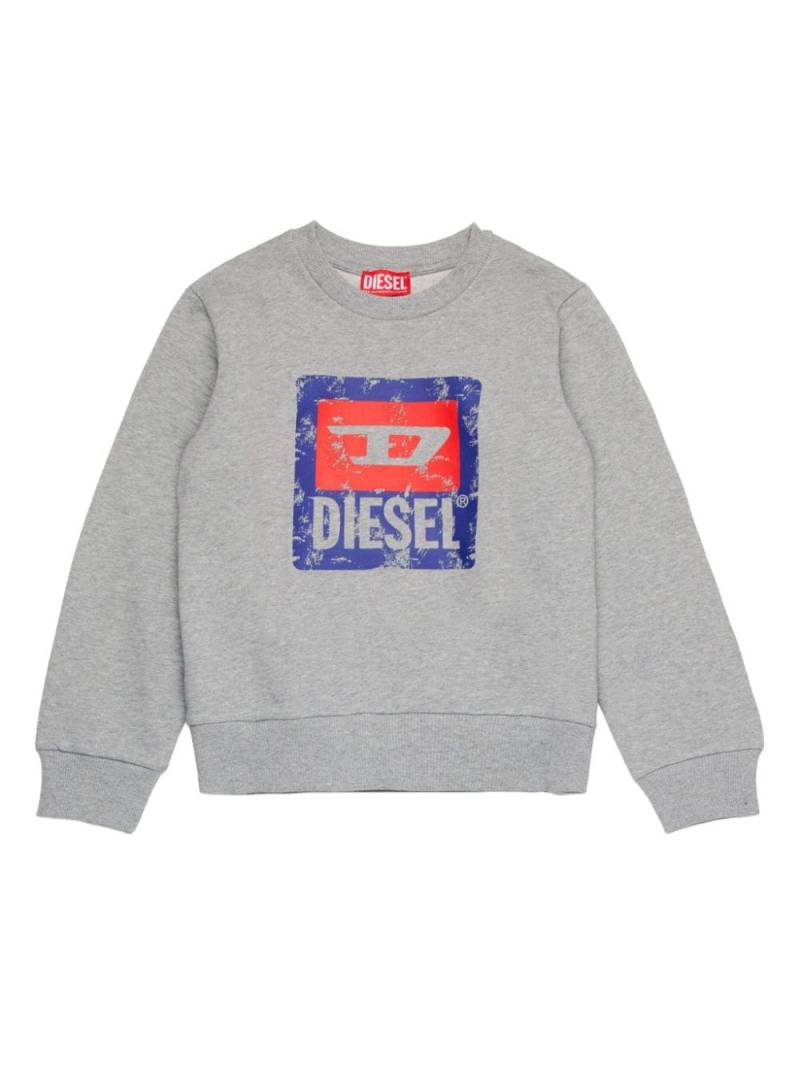 Diesel Kids logo-print cotton sweatshirt - Grey von Diesel Kids